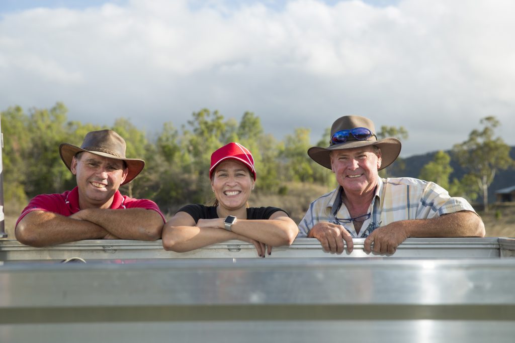 Project Catalyst farmers Scott Simpson and Tony Jeppesen with Coca-Cola's Bea Perez