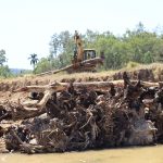 Construction of log jams on the O’Connell River in Sep 2012.