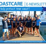 Coastcare eNewsletter cover of students on a jetty.
