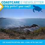 Coastcare eNewsletter cover of beach scene.