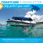 Coastcare eNewsletter cover of a boat at sea.
