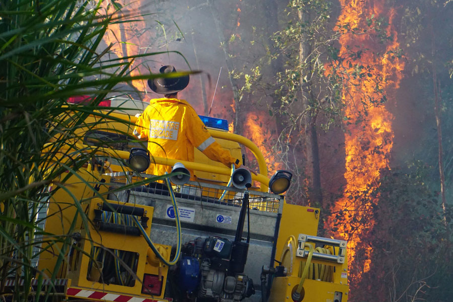 Firefighters at work in Queensland.