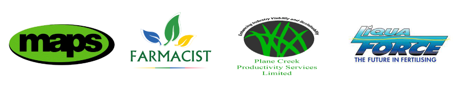 Partner Logos: Maps, Farmacist, Liquaforce, Plane Creek Productivity Servies