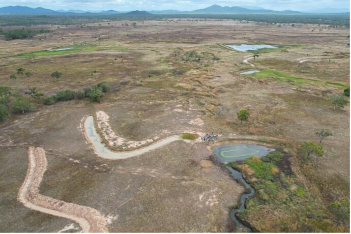 drone image of swales