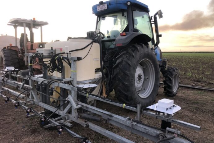 Autoweed Ai sprayer in action on a farm in the Burdekin
